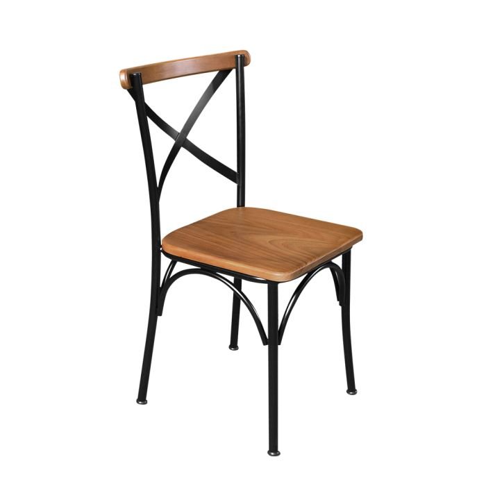 Conjunto Jantar Mesa Industrial Sophia 1,30m Prato Giratório Madeira 8 Cadeiras Paris Pés Alumínio - Imagem 7