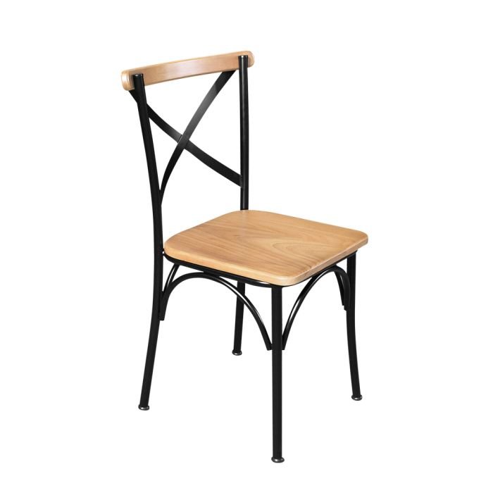 Conjunto Jantar Mesa Madeira Maciça Redonda 1m Madalena Rústica com 4 Cadeiras Paris Base Alumínio Natural - Imagem 6