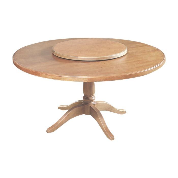Mesa de Jantar Redonda 1,60m com Prato Giratório Madeira Maciça Amélia - Imagem 4