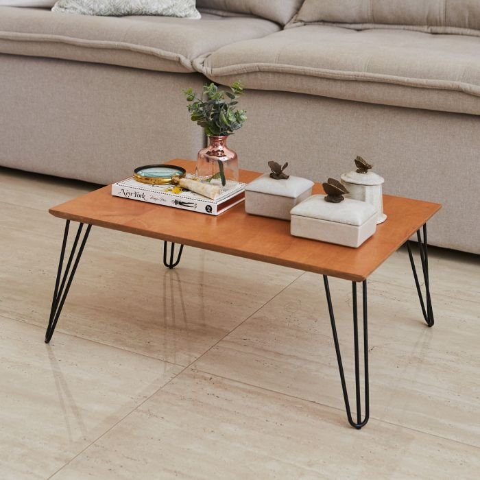 Mesa de Centro Retangular Industrial Pé de Ferro - Imagem 2