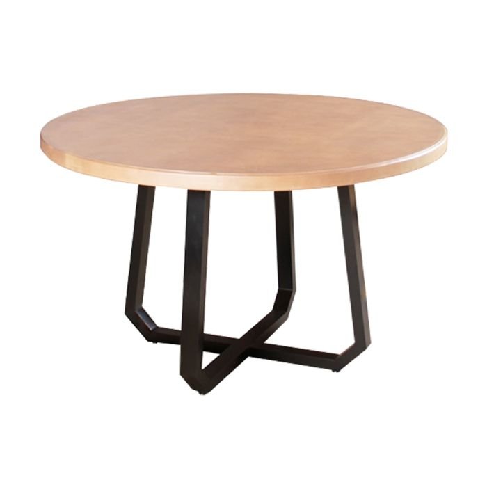 Mesa de Jantar Industrial Clarisse Redonda 1m Madeira Base Alumínio - Imagem 4