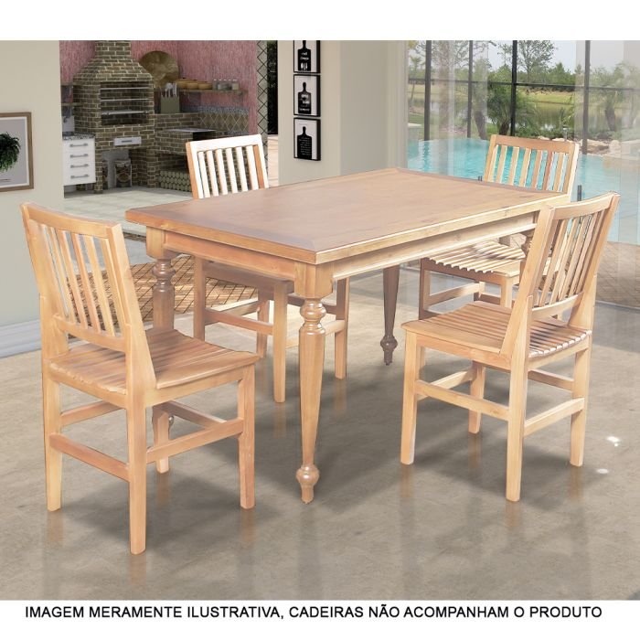 Mesa de Jantar Madeira Maciça Rústica Retangular 140x80cm Francisca - Imagem 6