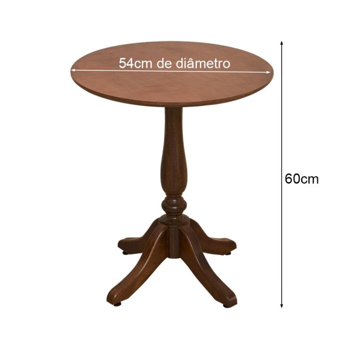 Mesa Lateral Rústica Vintage Pé Torneado S/ Borda - Imagem 2